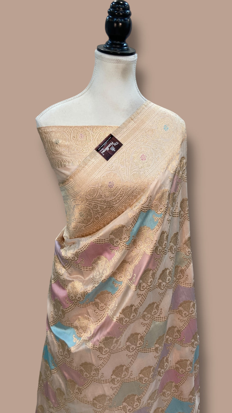 Ektara Pure Katan Silk Banarasi Handloom Saree - All Over Kadiyal Jaal Work - The Handlooms