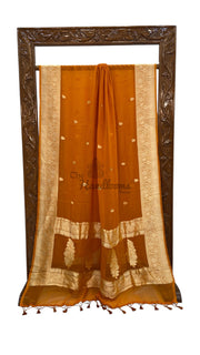 Pure Georgette Banarasi Saree - Gold zari - The Handlooms