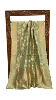 Ektara Pure Katan Silk Banarasi Handloom Saree - All Over Kadiyal Jaal Work - The Handlooms