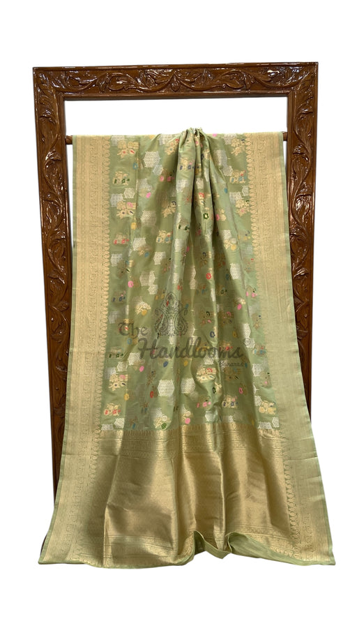 Ektara Pure Katan Silk Banarasi Handloom Saree - All Over Kadiyal Jaal Work - The Handlooms