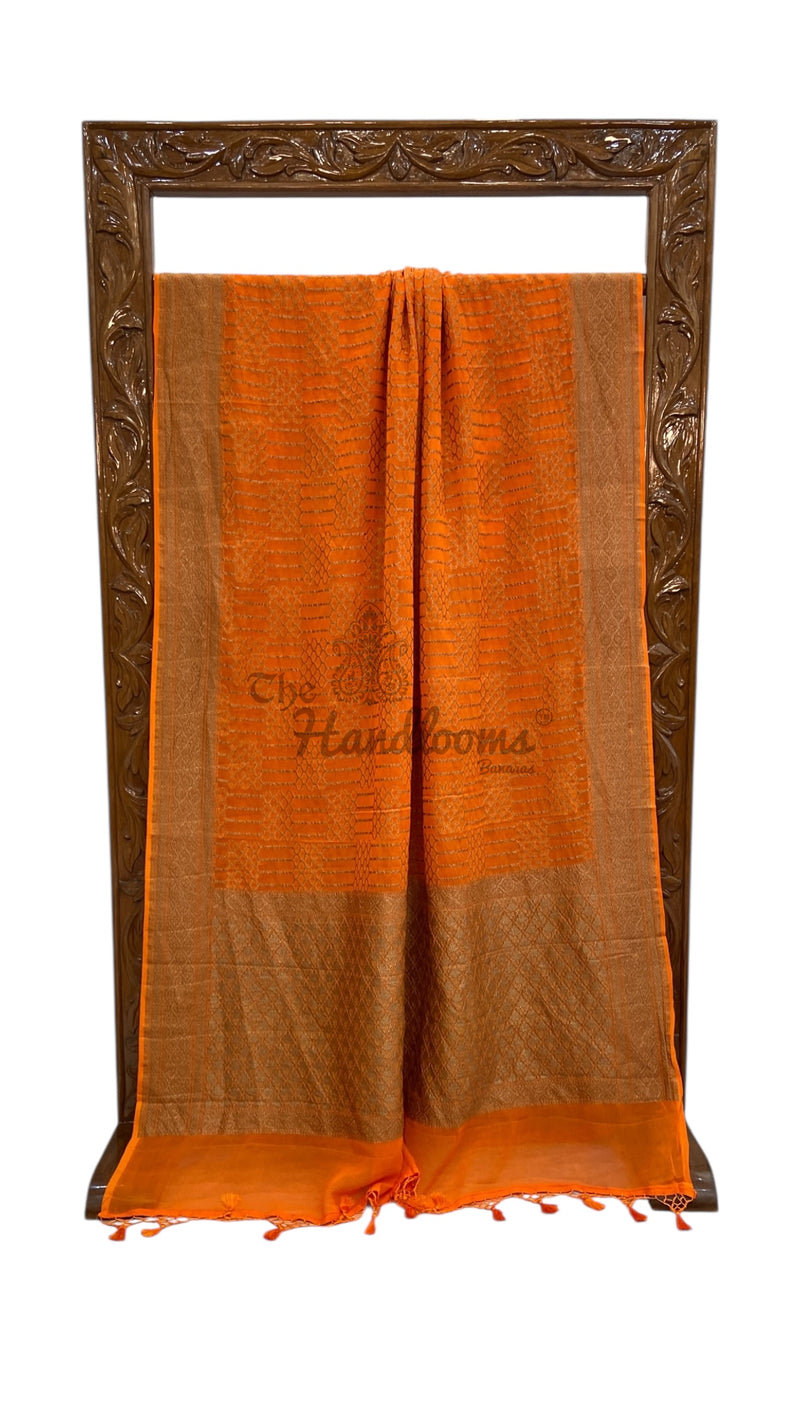 Pure Khaddi Georgette Handloom Banarasi Saree - The Handlooms