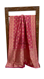 Pure Katan Silk Banarasi Handloom Saree - All over Jaal Work With Meenakari - The Handlooms