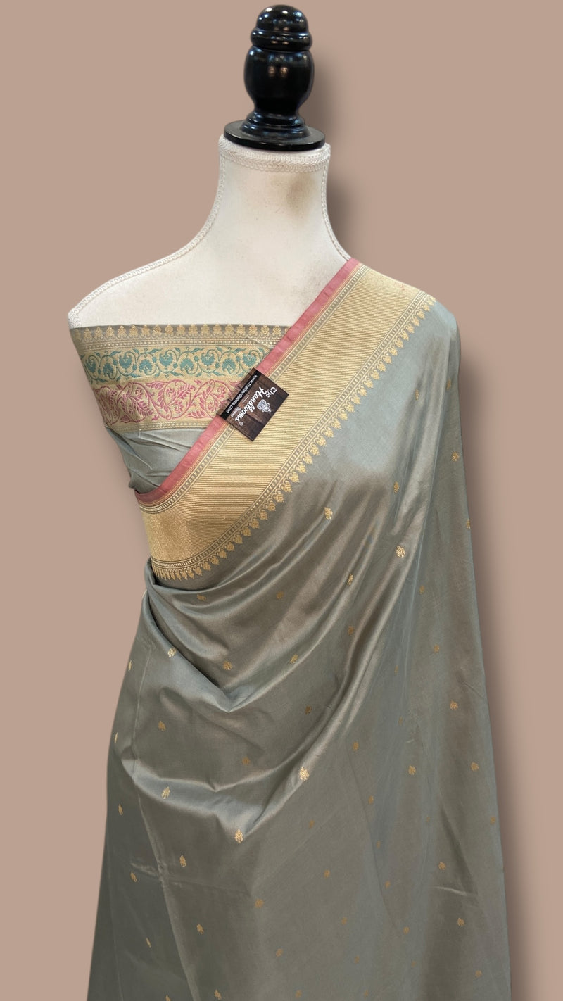 Pure Katan Silk Banarasi Handloom Saree - All Over Kadua Motifs
