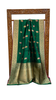 Pure Katan Silk Banarasi Handloom Saree - All over Jaal Work With Meenakari - The Handlooms