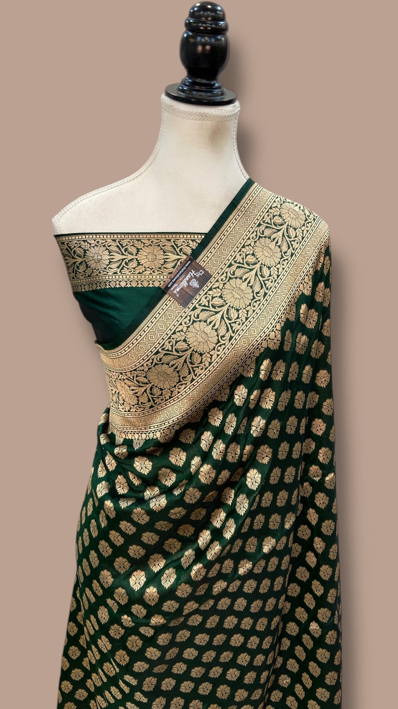 Pure Katan Silk Banarasi Handloom Saree - All Over Jaal Work - The Handlooms