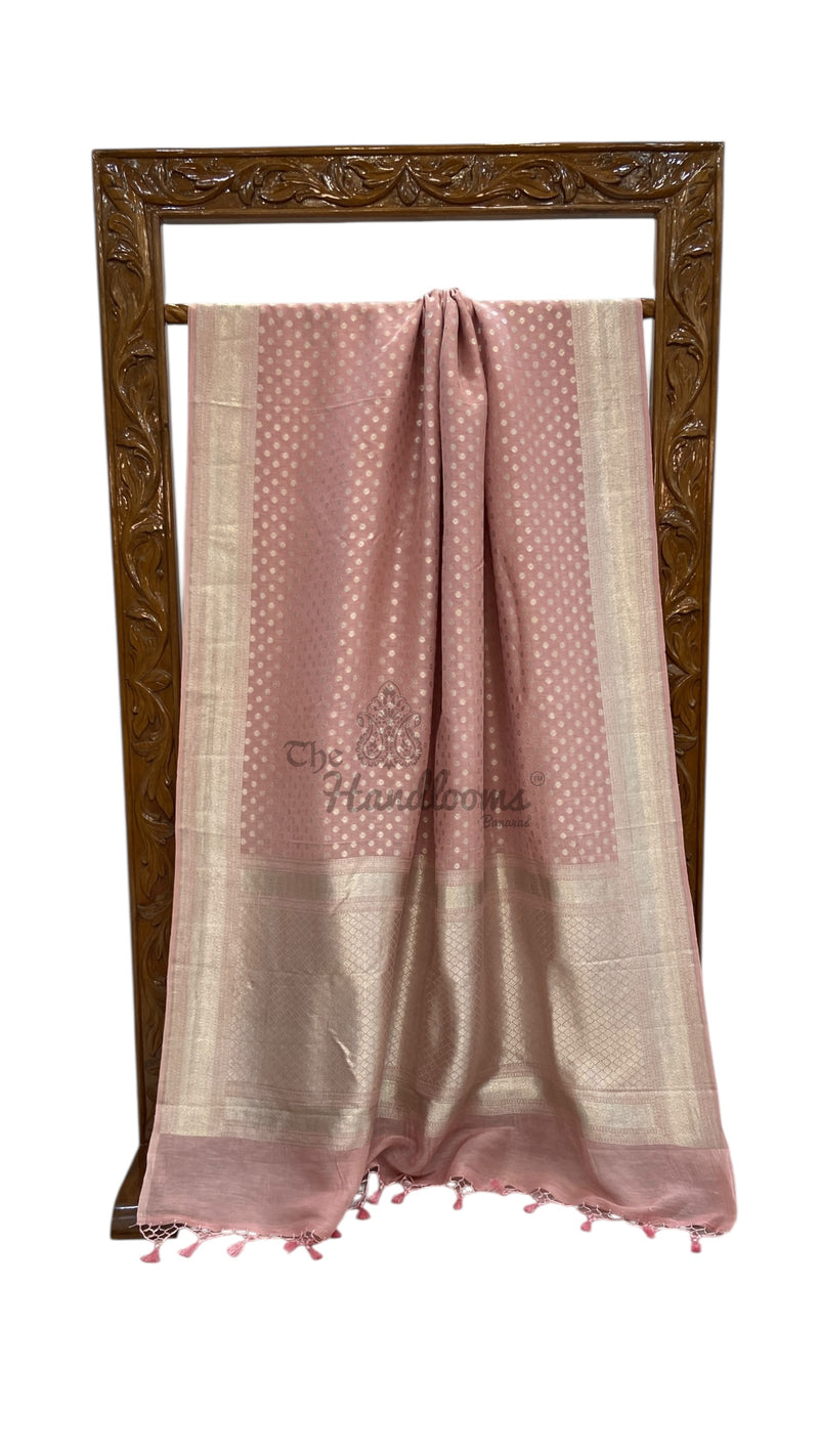 Pure Georgette Linen Banarasi Handloom Saree - The Handlooms