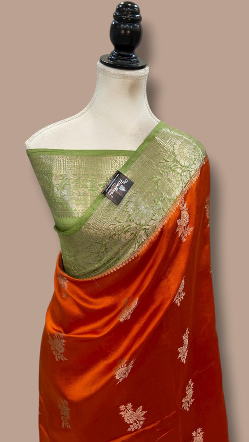 Pure Chiniya Silk Khaddi Handloom Banarasi Saree - The Handlooms