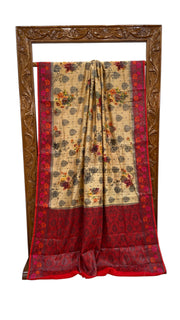 Pure Chiniya Silk Handloom Banarasi Saree Digital Print - The Handlooms