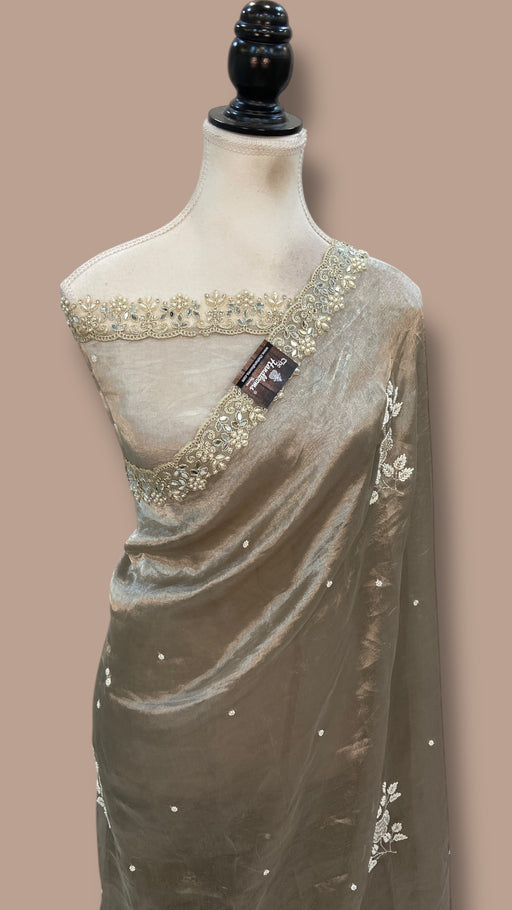 Pure Kora Tissue Handloom Banarasi Saree - Handwork - The Handlooms