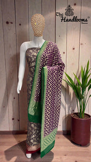 Khaddi Georgette Banarasi Dress Material Water Zari - The Handlooms