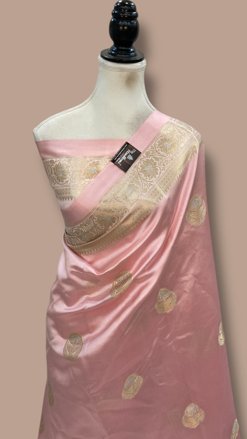 Pure Mango Silk Banarasi Handlokom Saree