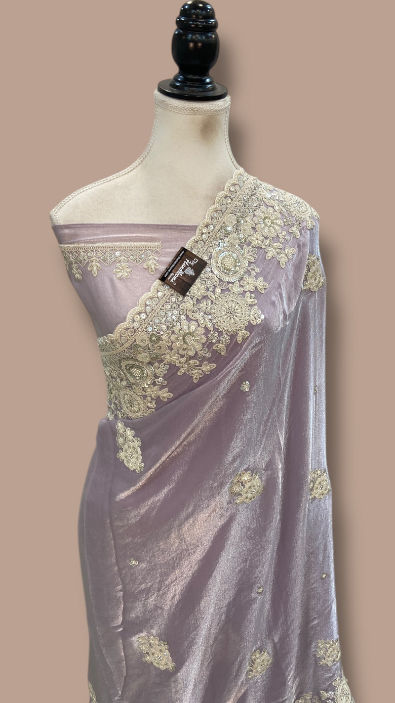 Tissue Silk Banarasi Saree With Handwork