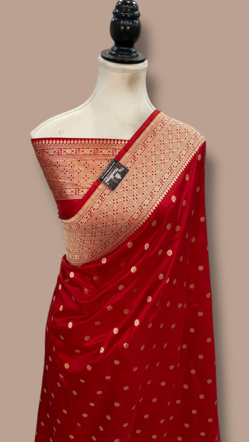 Pure Katan Silk Banarasi Handloom Saree - All Over Motifs