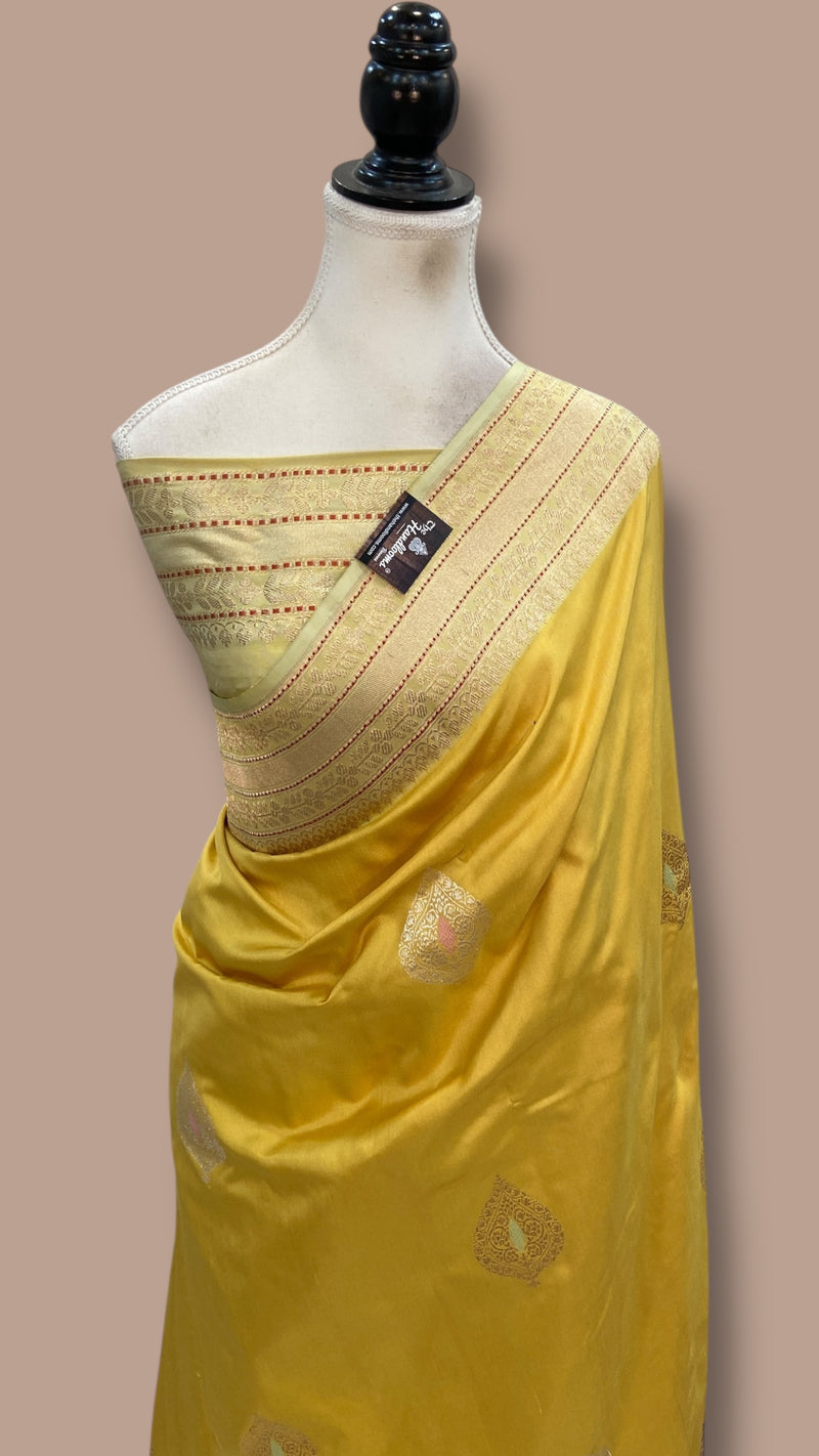 Pure Katan Silk Banarasi Handloom Saree - All Over Kadua Motifs