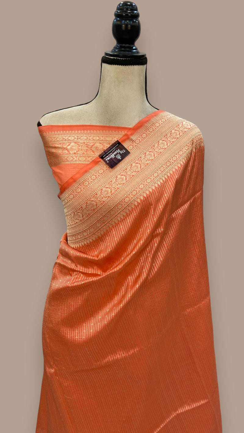Pure Katan Silk Banarasi Handloom Saree - Tanchui Brocade - The Handlooms