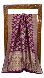 Pure Katan Silk Banarasi Handloom Saree - All Over Jaal Work - The Handlooms