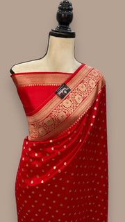 Pure Chiniya Silk Khaddi Handloom Banarasi Saree - The Handlooms