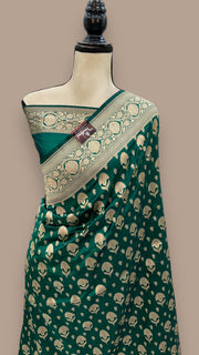 Pure Katan Silk Banarasi Handloom Saree - All over Jaal work - The Handlooms