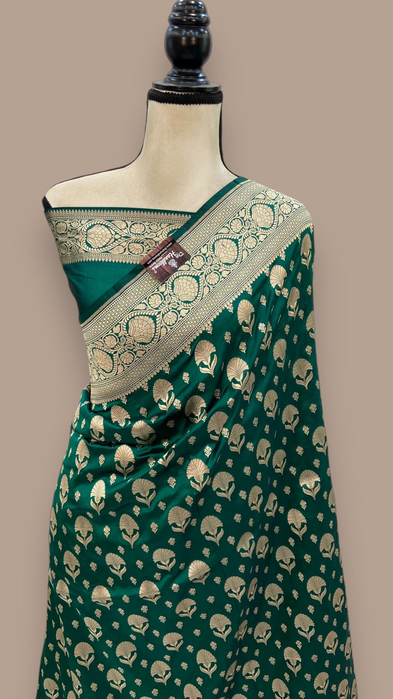 Pure Katan Silk Banarasi Handloom Saree - All over Jaal work - The Handlooms