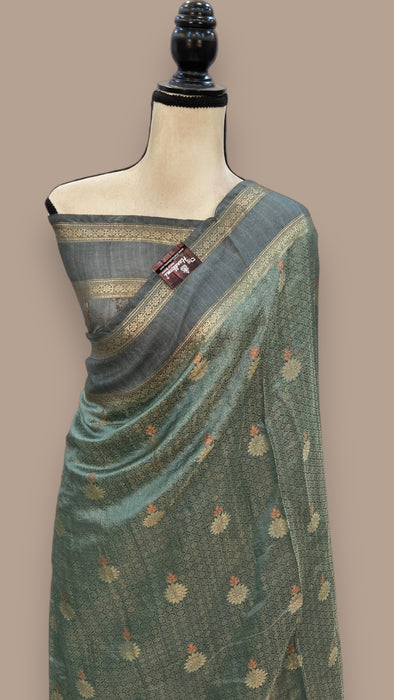 Pure Mango Silk Banarasi Handloom Reshmi Zari Saree With Digital Print