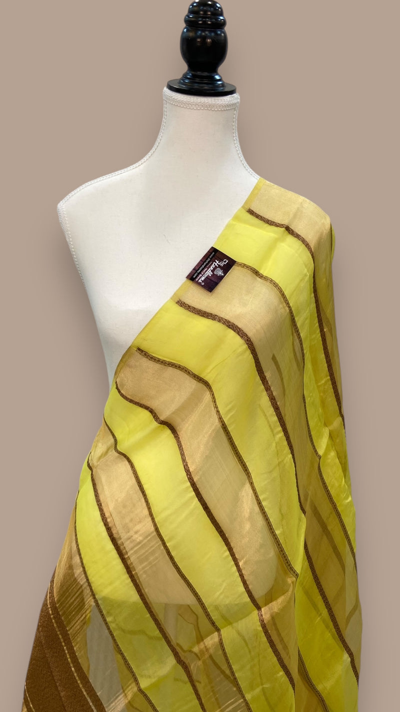 Pure kora Tissue Banarasi Brocade Handloom Dupatta - The Handlooms