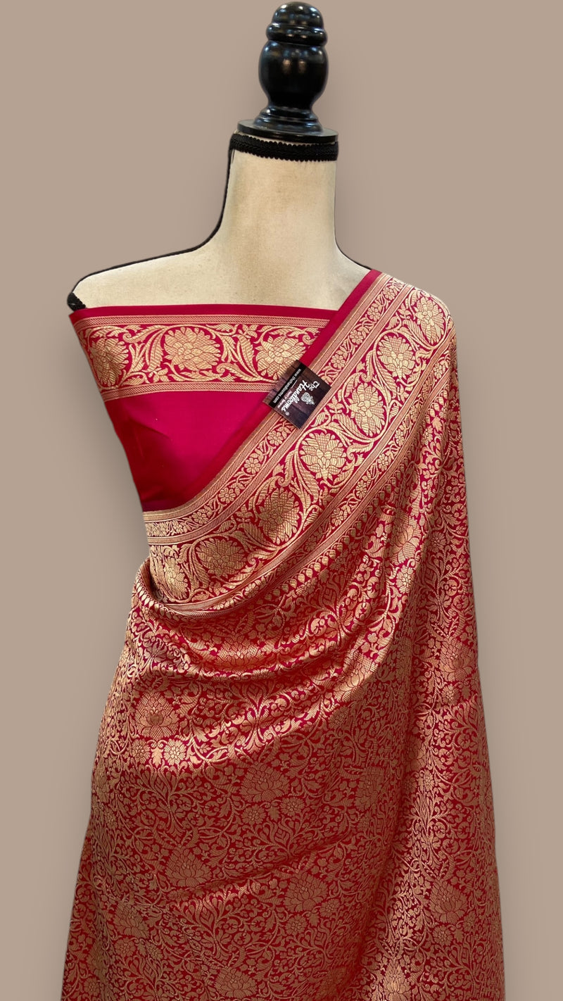Pure Katan Silk Banarasi Handloom Saree - Tanchui Brocade - The Handlooms