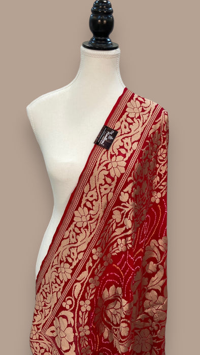 Pure Georgette Banarasi Bandhej Handloom Dupatta