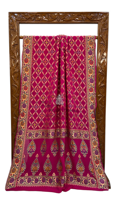 Pure Georgette Banarasi Handloom Saree - with meenakari work