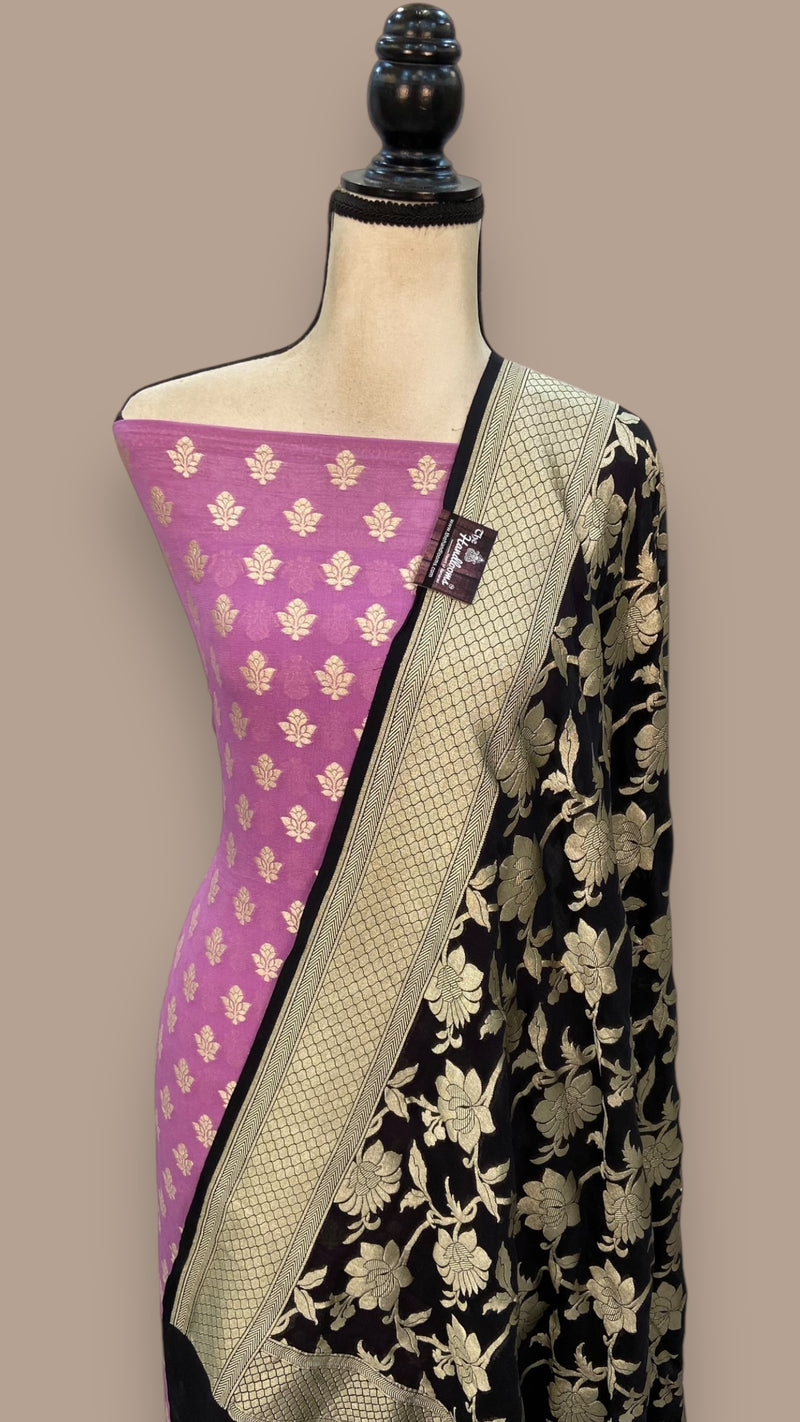 Khaddi Georgette Banarasi Dress material - The Handlooms