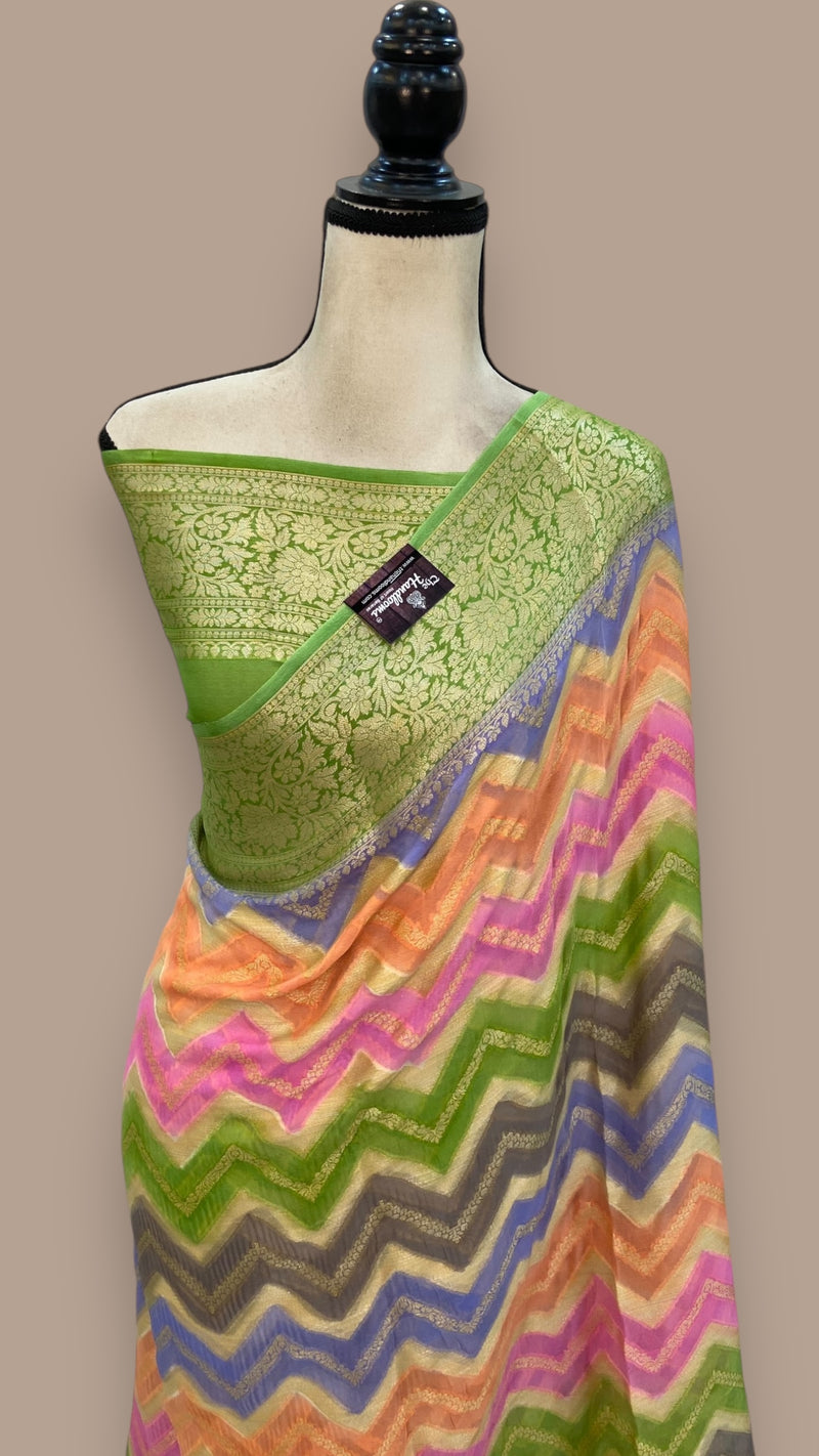 Pure Chiffon Khaddi Banarasi Saree - The Handlooms