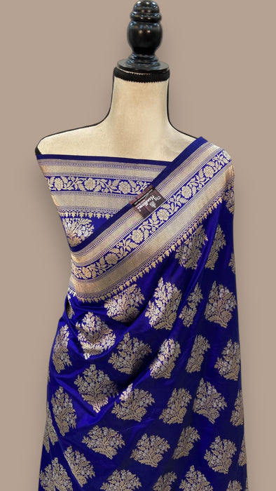 Pure Katan Silk Banarasi Handloom Saree - All over Jaal work with Meenakari