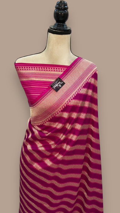 Pure Katan Silk Banarasi Handloom Saree - Tanchui Brocade With Meenakari