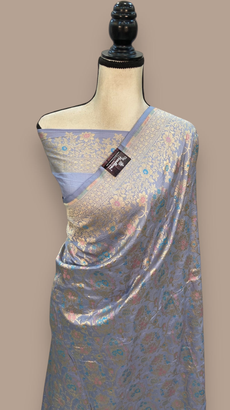 Pure Katan Silk Banarasi Handloom Saree - All over Jaal work - With Meenakari - The Handlooms