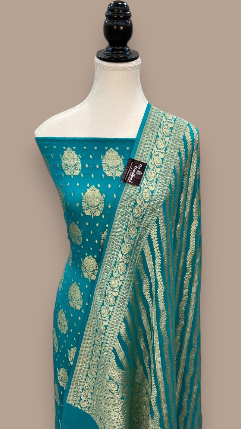 Khaddi Georgette Banarasi Dress material - The Handlooms