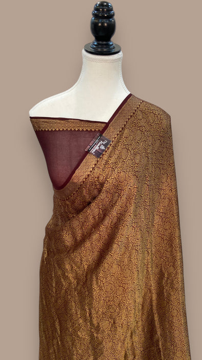 Pure Chiffon Khaddi Banarasi Saree - Reshami Zari