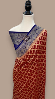 Pure Khaddi Georgette Banarasi Saree -  Gold zari - The Handlooms