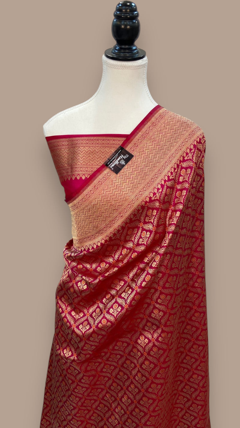 Pure Katan Silk Banarasi Handloom Saree - Tanchui Brocade - The Handlooms