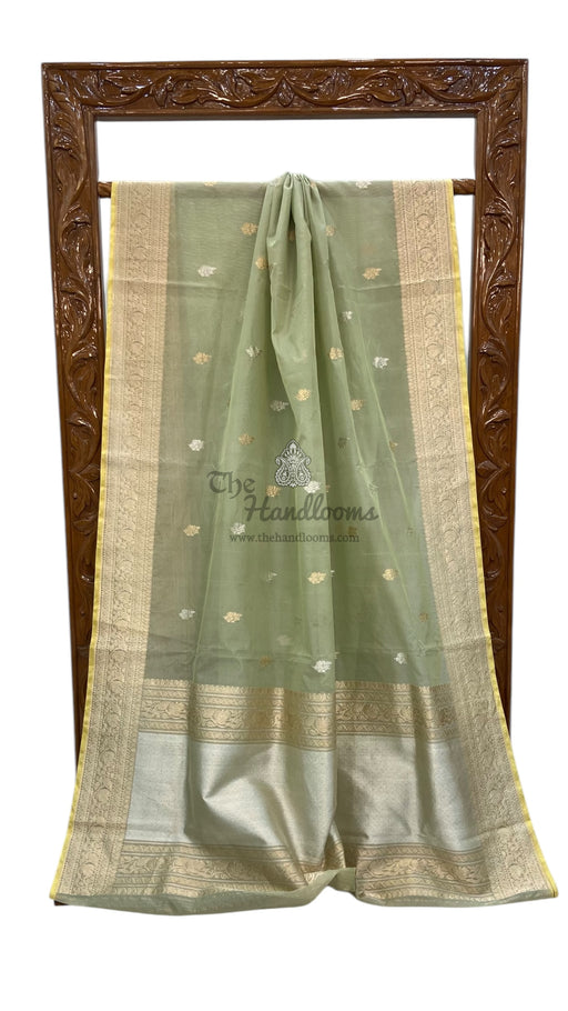 Pure Kora Handloom Banarasi All Over Kadua Motifs Saree - The Handlooms