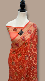 Pure Chiffon Khaddi Banarasi Saree - The Handlooms