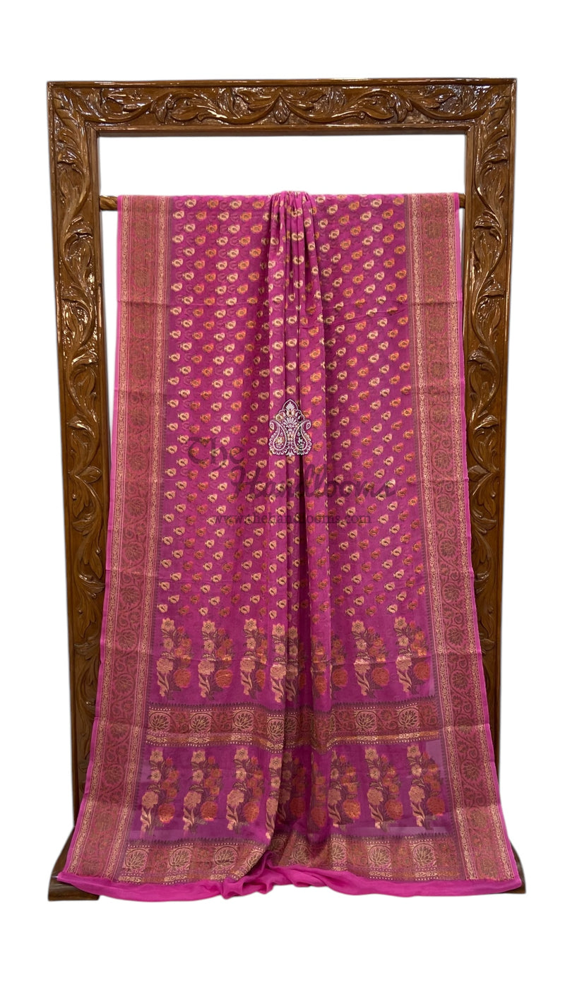 Pure Chiffon Khaddi Banarasi Saree - The Handlooms