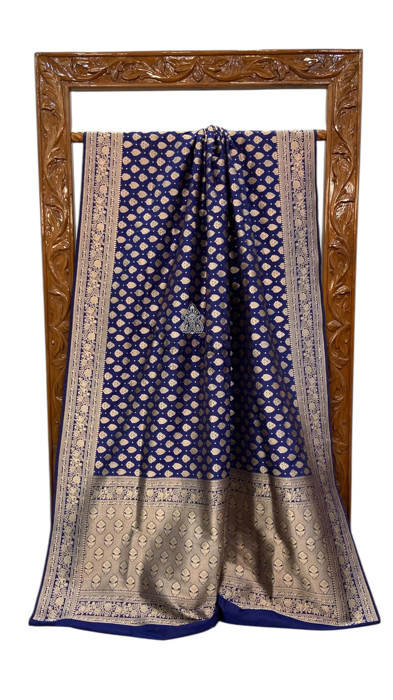 Pure Katan Silk Banarasi Handloom Saree - All over Jaal work - The Handlooms