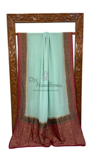 Pure Khaddi Georgette Handloom Banarasi Saree - The Handlooms