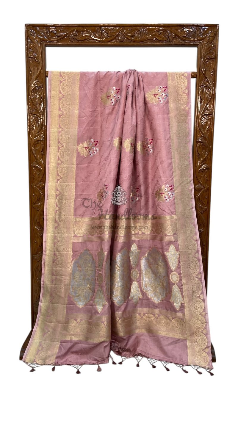 Pure Mushroo Silk Handloom Banarasi Saree - The Handlooms