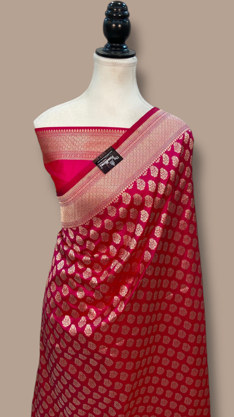 Pure Katan Silk Banarasi Handloom Saree - All over jaal work - The Handlooms