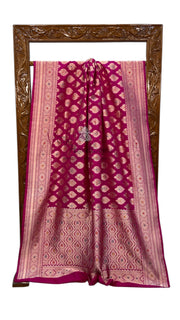 Pure Katan Silk Banarasi Handloom Saree - All over Jaal Work With Meenakari - The Handlooms