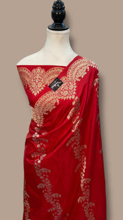 Pure Katan Silk Banarasi Handloom Saree - All over soona roopa  Kadua stripe - The Handlooms