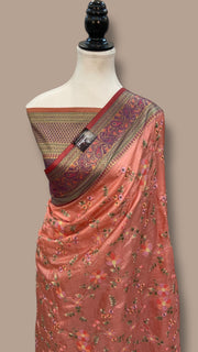 Tussar Silk Handloom Banarasi Saree With Chikankari - The Handlooms