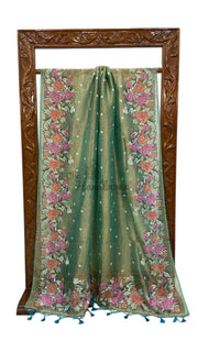 Pure Tissue Handloom Banarasi Saree With Chikankari - The Handlooms