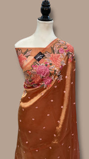 Pure Tissue Handloom Banarasi Saree With Chikankari - The Handlooms