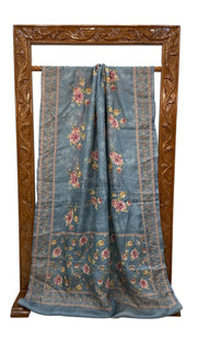 Pure Silk Handloom Banarasi Saree with Digital Print and Handwork - The Handlooms